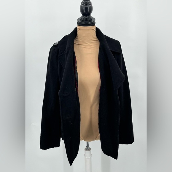Black Wool Blend Short Coat M Timeless Tailored Winter capsule quiet luxury - Picture 4 of 15